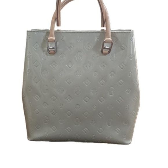 Gillian vintage tote bag patent leather light olive/cream color Gillian logo - Picture 2 of 7